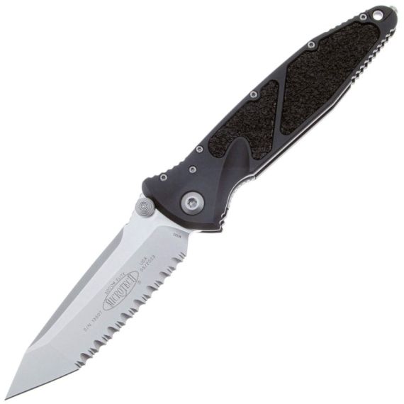 Складной нож Microtech SOCOM Elite T/E Stonewashed Serrated сталь M390, рукоять Black Aluminium