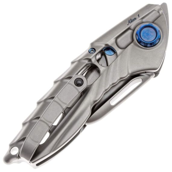Складной нож Rike Knife Alien 1 сталь M390, рукоять Plain Ti
