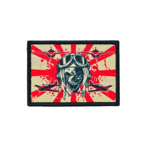 Нашивка, патч "Череп Камикадзе" тактическая с липучкой.