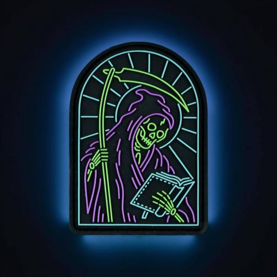 Нашивка, патч "Неоновая смерть" ПВХ тактическая с липучкой.