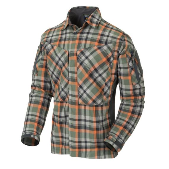 Рубашка MBDU Flannel Helikon, цвет TIMBER OLIVE PLAID
