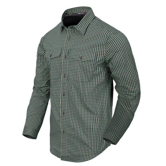 Рубашка COVERT CONCEALED CARRY Helikon, цвет SAVAGE GREEN CHECKERED