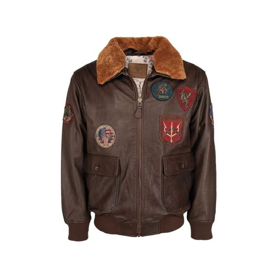 Куртка пилот SUPER VINTAGE OFFICIAL SIGNATURE  Top Gun, цвет Brown