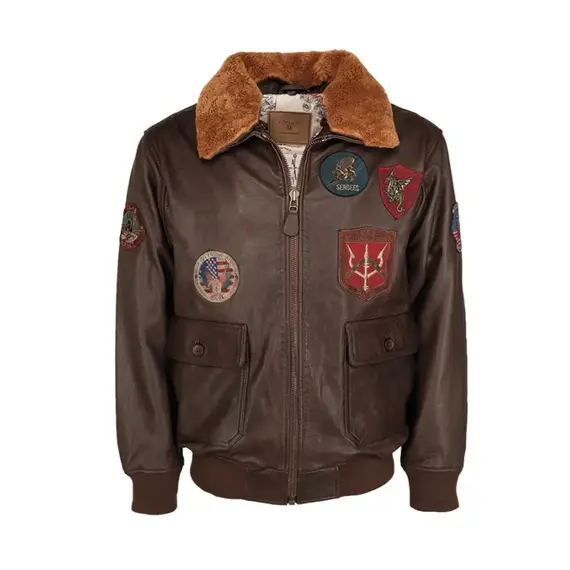 Куртка пилот SUPER VINTAGE OFFICIAL SIGNATURE  Top Gun, цвет Brown