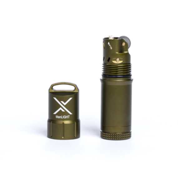 Зажигалка Exotac TITANLIGHT Helikon, цвет - Olive Drab