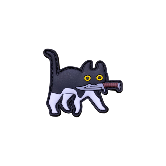 Патч Тактический Кот, цвет черно-белый