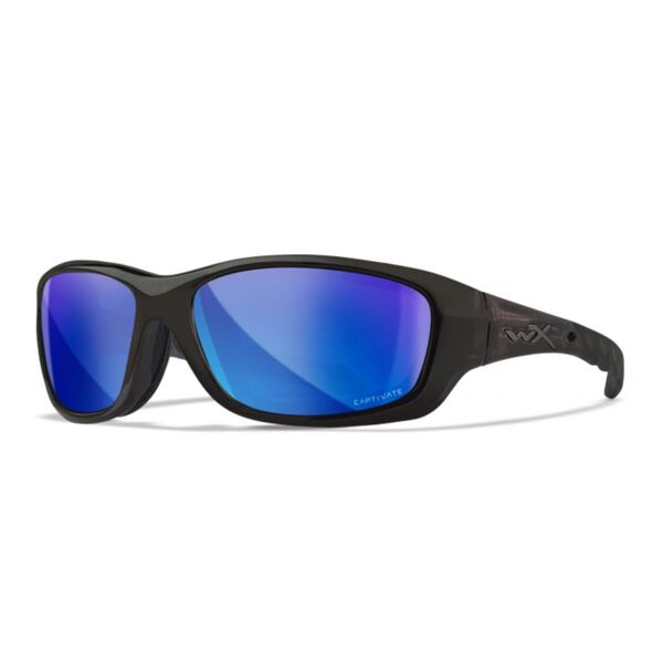 ОЧКИ ЗАЩИТНЫЕ WILEY X WX GRAVITY (FRAME CRYSTAL BLACK, LENS POLARIZED — BLUE MIRROR)