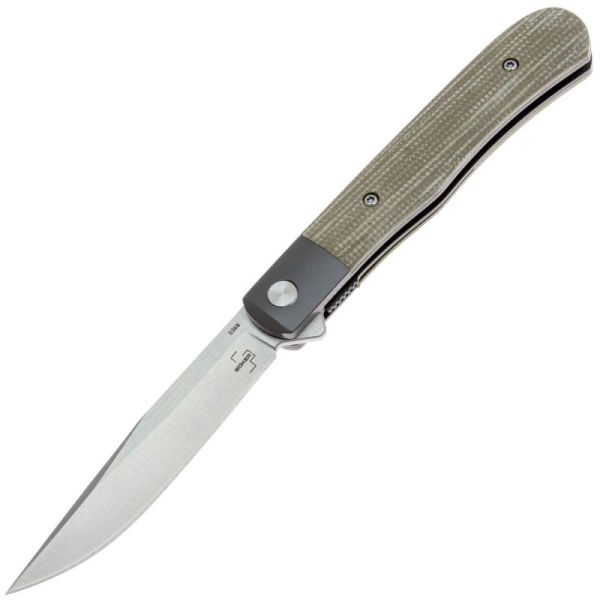 Складной нож Boker Plus Modern Trapper Uno satin сталь Nitro-V, рукоять Green Micarta